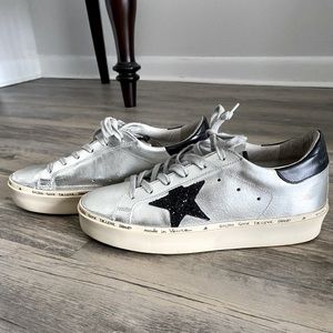 Silver And Black Golden Goose HiStar Sneakers!!!